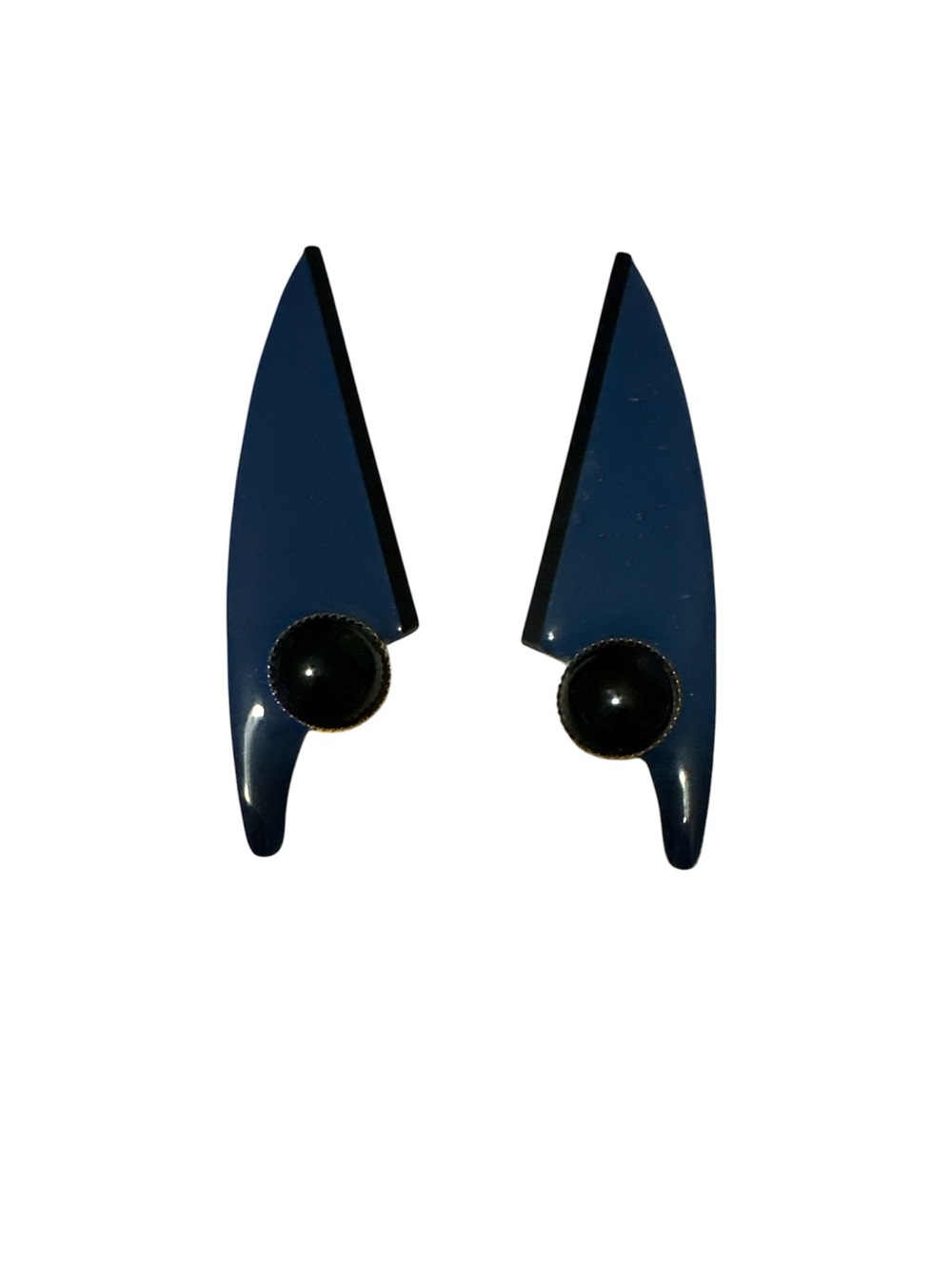Moulin Rouge Navy Blue Modern Drop Earrings